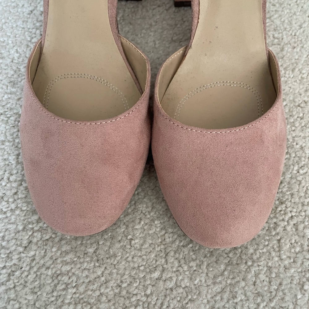 Pink Suede Closed Toe Heals - Picture 3 of 7